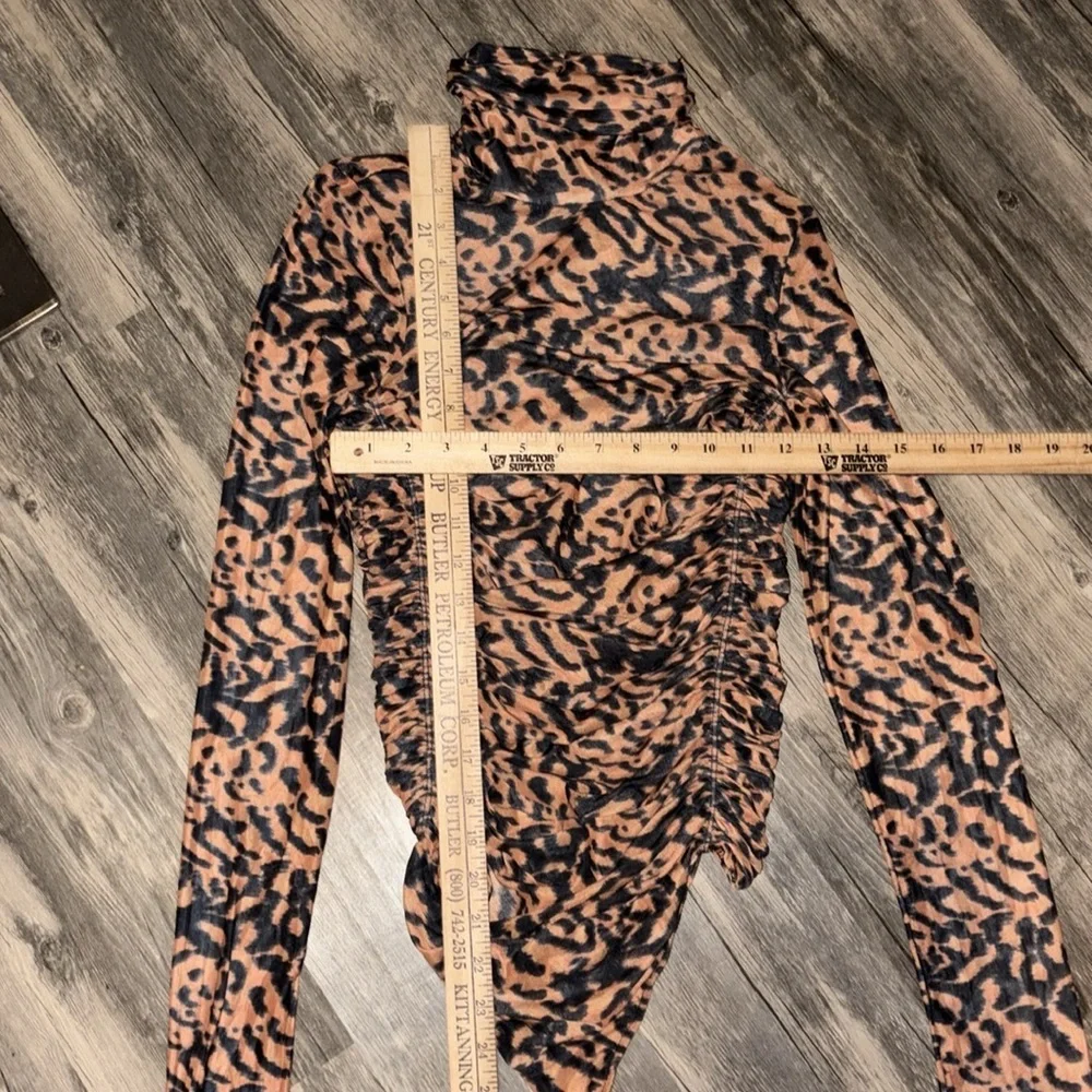 NWOT FREE PEOPLE Sz L UNDER IT ALL PRINTED MESH BODYSUIT ANIMAL LEOPARD PRINT - Picture 6 of 8